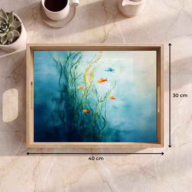 Dienblad - Waterplanten - Vissen - Kleurrijk - Water — 9