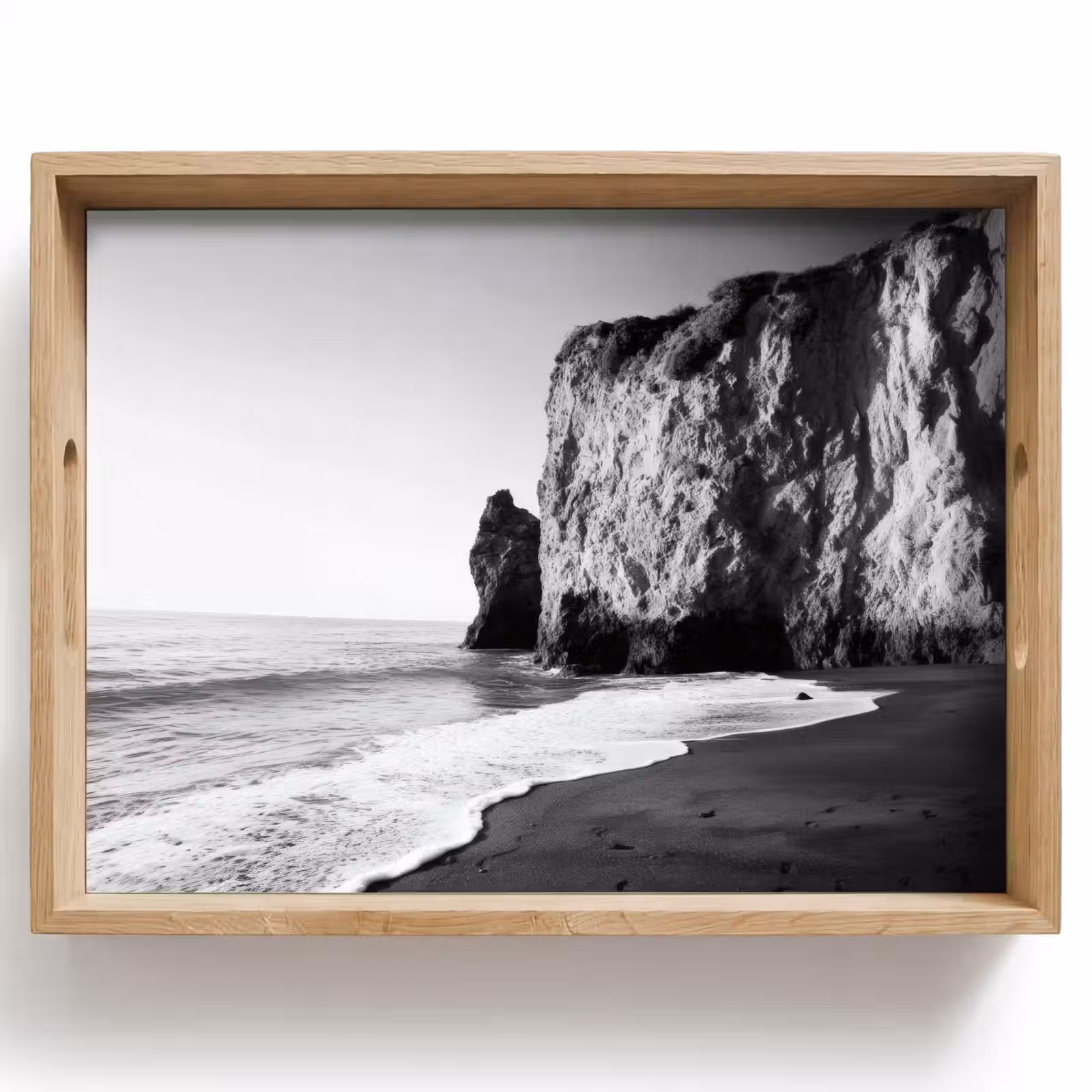 Dienblad - Strand - Klif - Golven - Voetstappen — 1