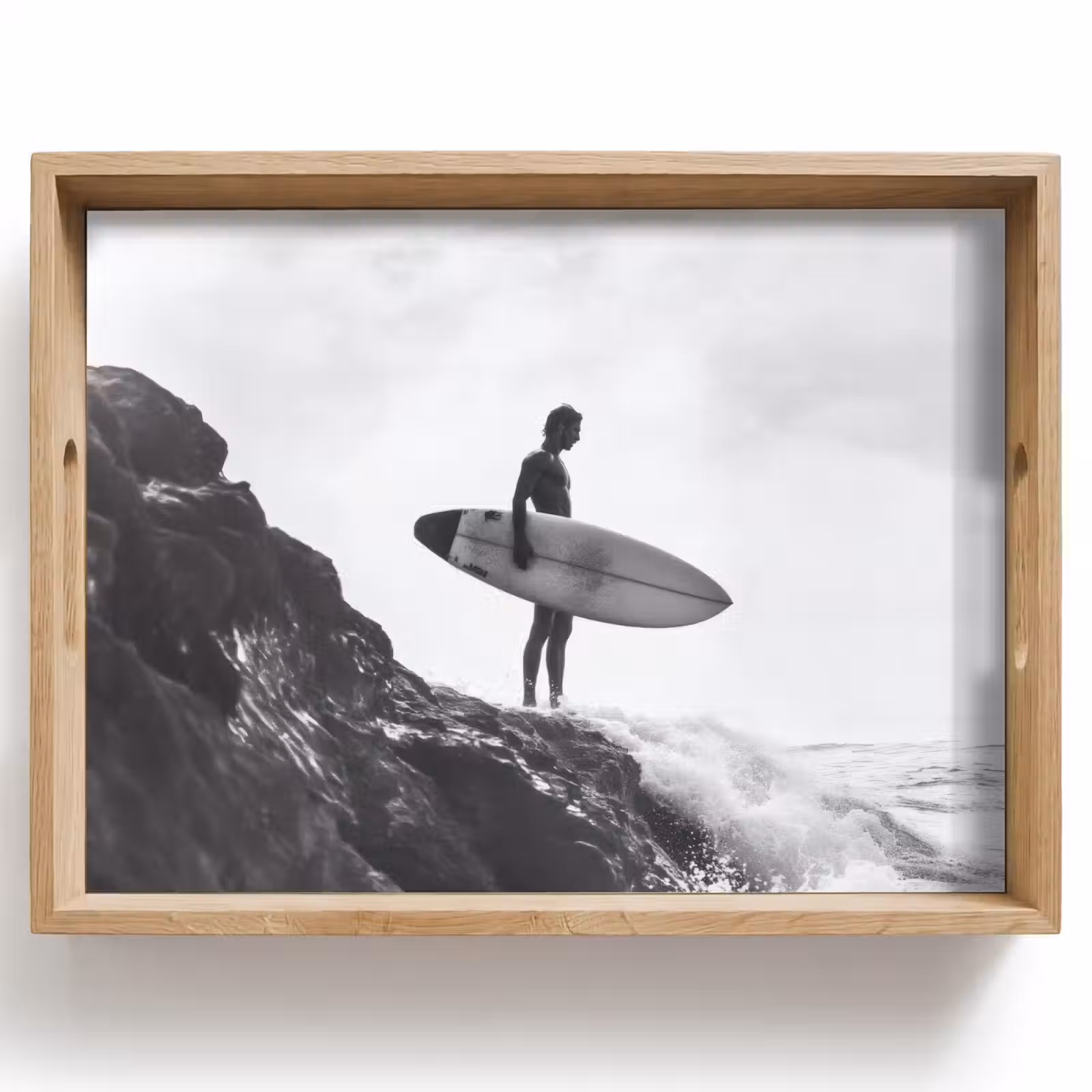 Dienblad - Surfer - Rots - Oceaan - Golven — 1