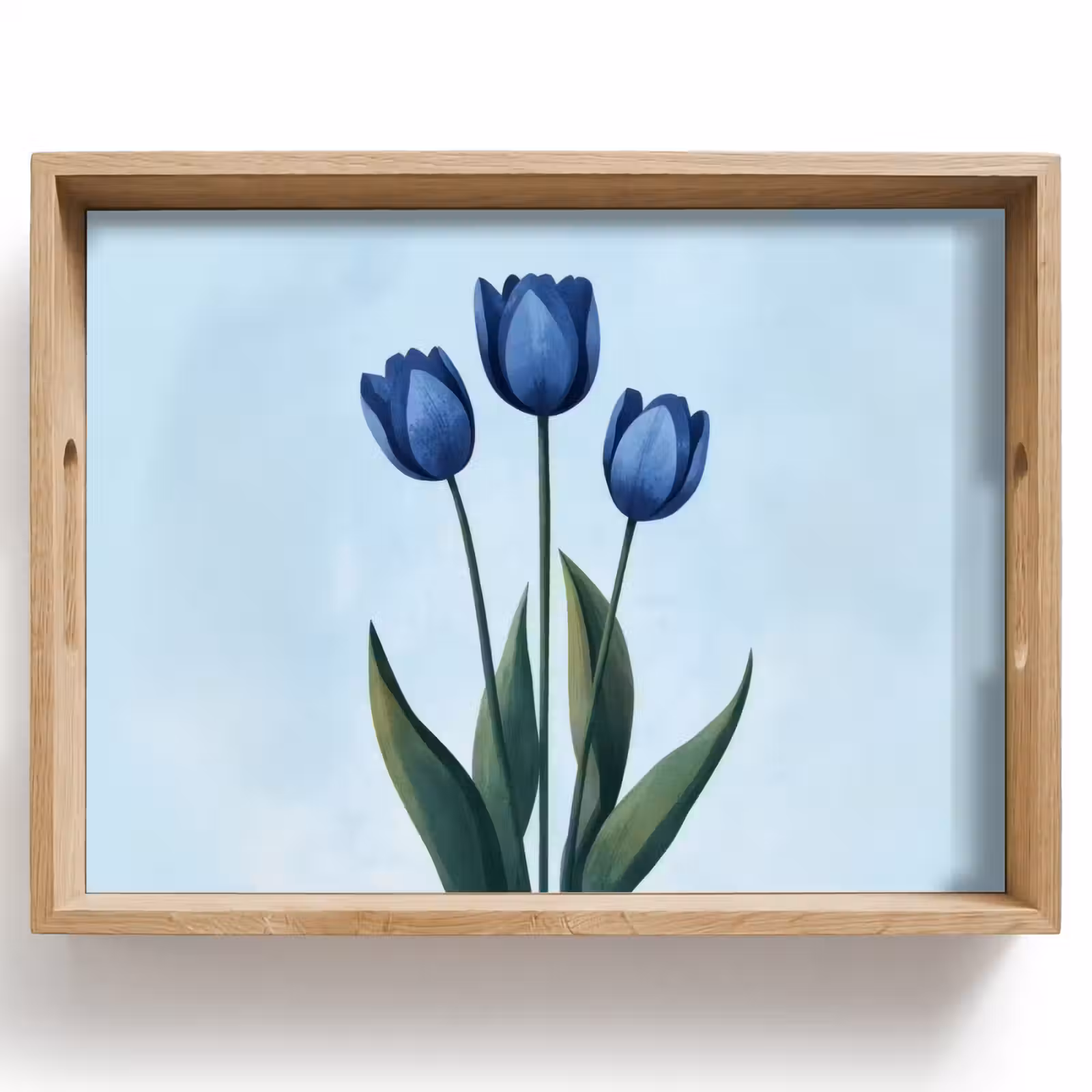 Dienblad - Tulpen - Blauw - Bladeren — 1