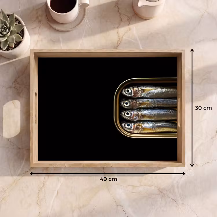 Dienblad - Sardines - Blik - Zwart - Vissen — 9