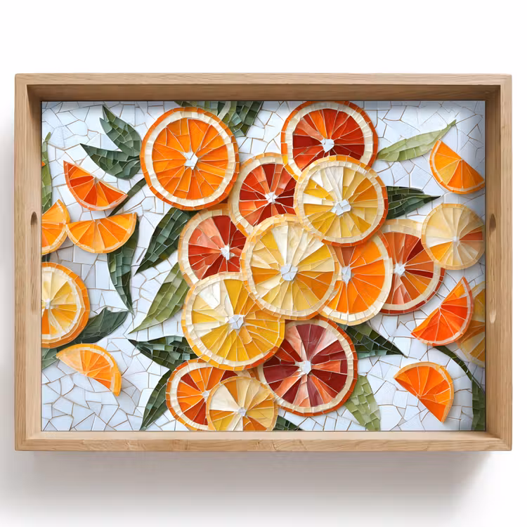 Dienblad - Schijfjes - Fruit - Oranje - Mozaïek — 1