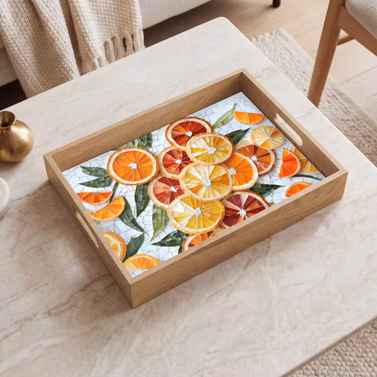 Dienblad - Schijfjes - Fruit - Oranje - Mozaïek — 2