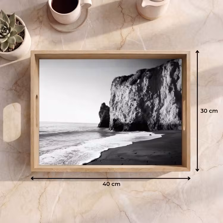Dienblad - Strand - Klif - Golven - Voetstappen — 9