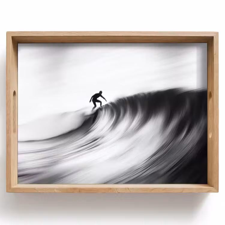 Dienblad - Surfer - Golf - Vervaagd - Zwart — 1