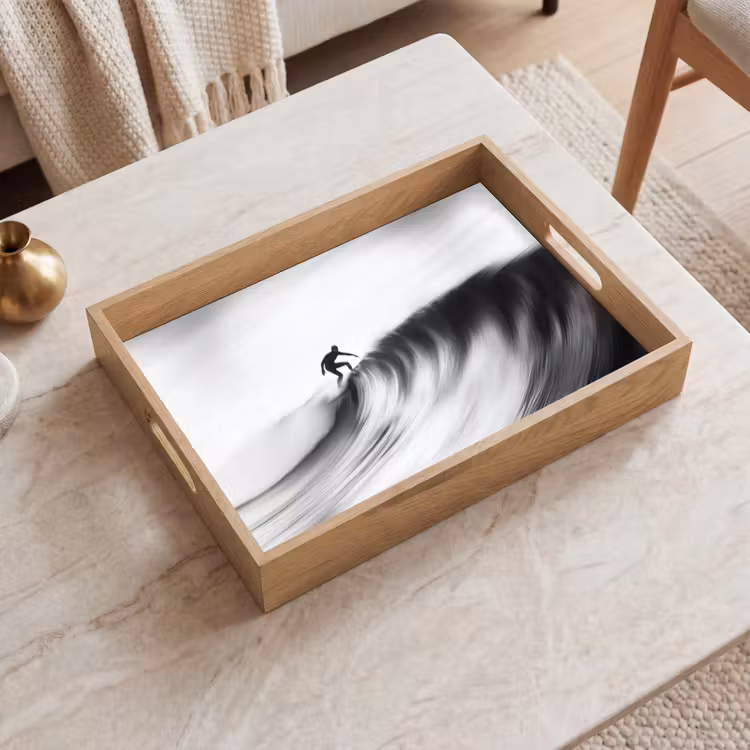 Dienblad - Surfer - Golf - Vervaagd - Zwart — 2