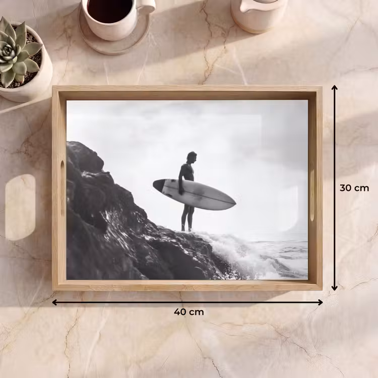 Dienblad - Surfer - Rots - Oceaan - Golven — 9