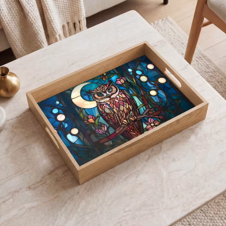 Dienblad - Uil - Mozaïek - Maan - Nacht — 2
