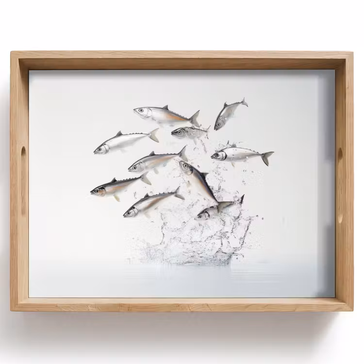 Dienblad - Vissen - Water - Wit — 1