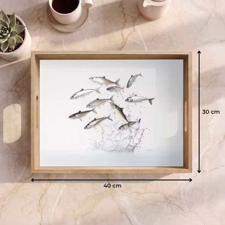 Dienblad - Vissen - Water - Wit — 9