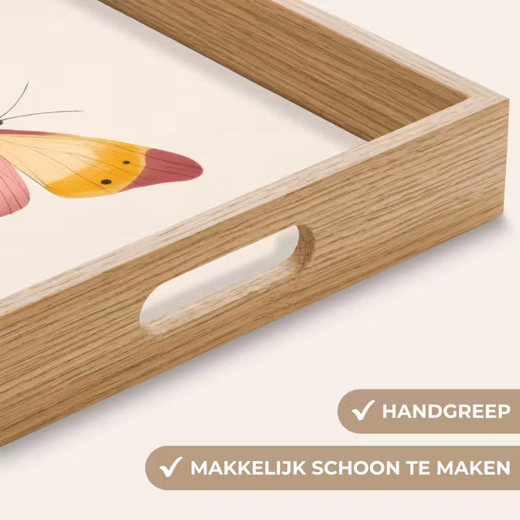 Dienblad - Vlinder - Illustratie - Roze — 5