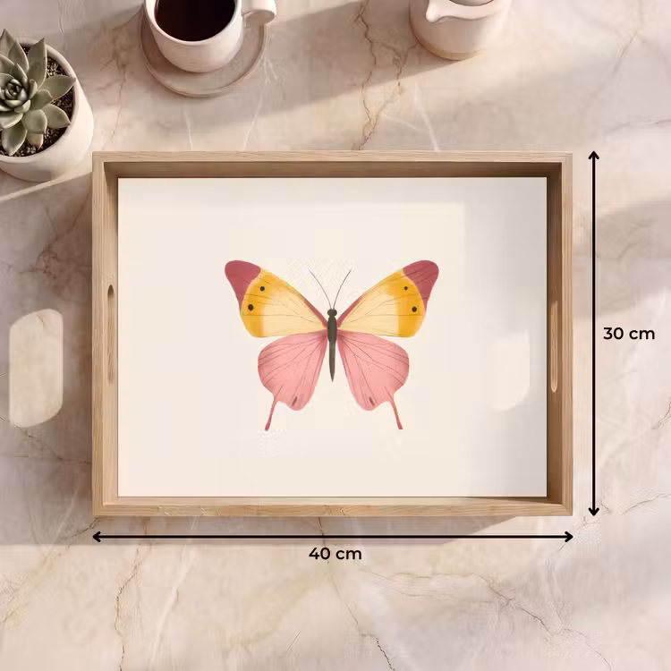 Dienblad - Vlinder - Illustratie - Roze — 9