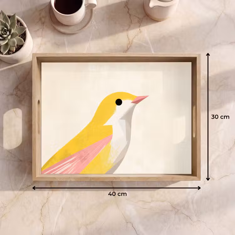 Dienblad - Vogel - Minimalistisch - Geel — 9
