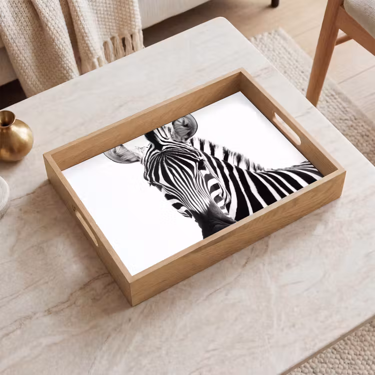 Dienblad - Zebra - Close-up - Zwart - Strepen — 2