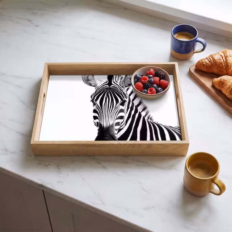 Dienblad - Zebra - Close-up - Zwart - Strepen — 4