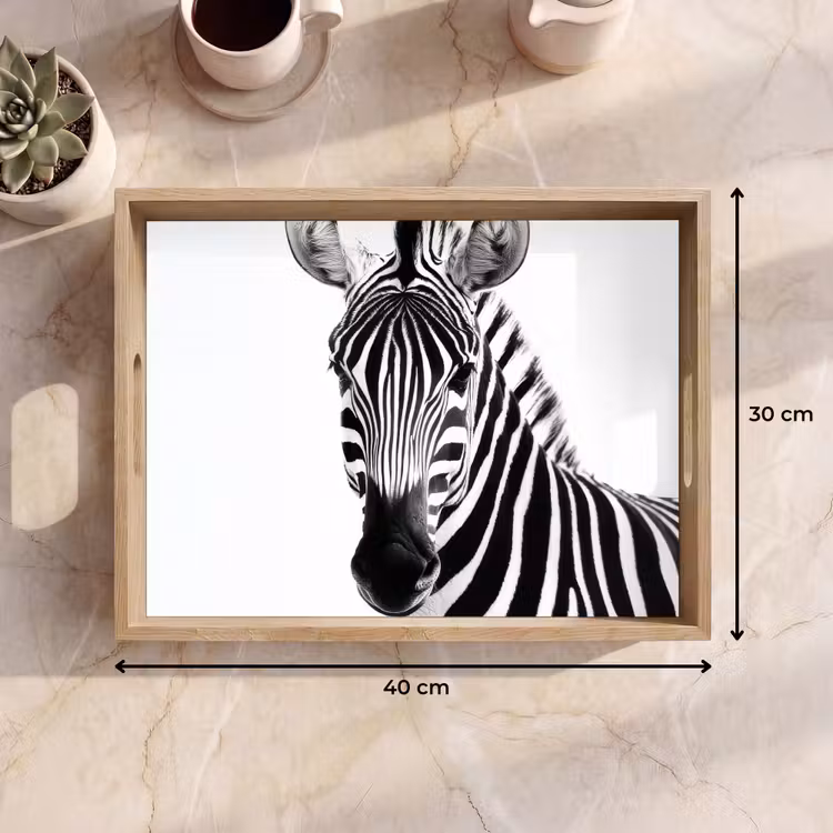Dienblad - Zebra - Close-up - Zwart - Strepen — 9