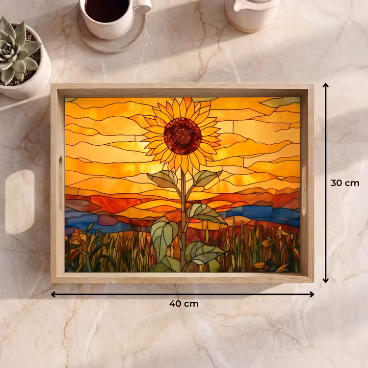 Dienblad - Zonnebloem - Mozaïek - Zonsondergang - Geel — 9