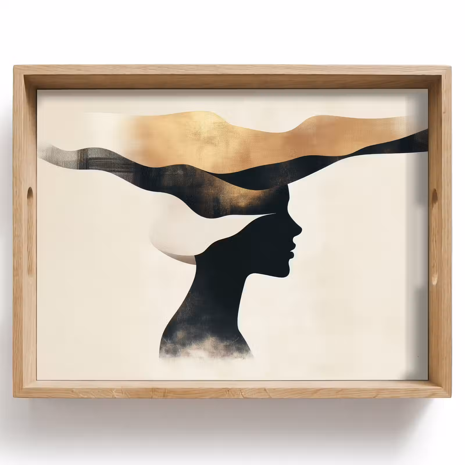 Dienblad - Vrouw - Golven - Zwart — 1