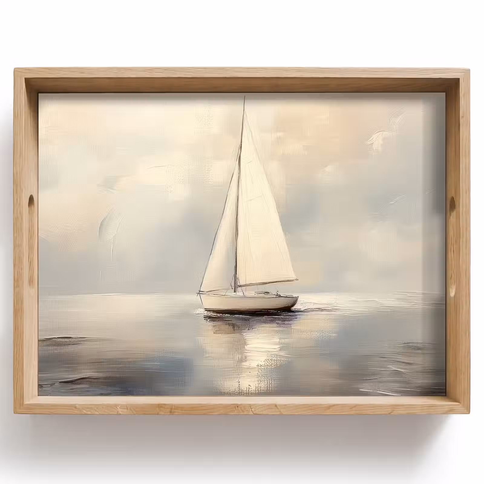 Dienblad - Zeilschip - Zee - Bewolkt — 1
