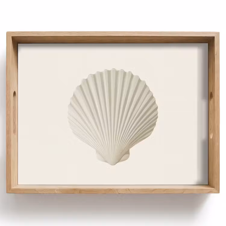 Dienblad - Schelp - Minimalistisch - Wit — 1