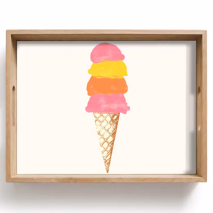 Dienblad - Schepijs - Hoorntje - Illustratie - Minimalistisch — 1