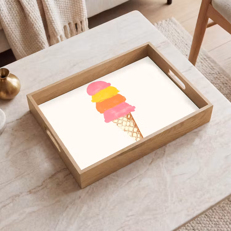 Dienblad - Schepijs - Hoorntje - Illustratie - Minimalistisch — 2