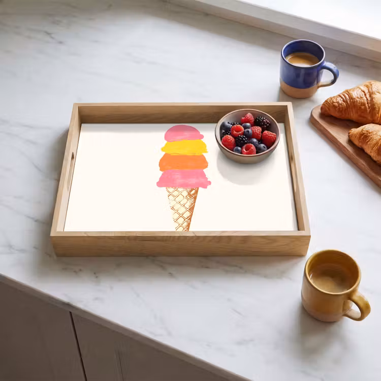 Dienblad - Schepijs - Hoorntje - Illustratie - Minimalistisch — 4