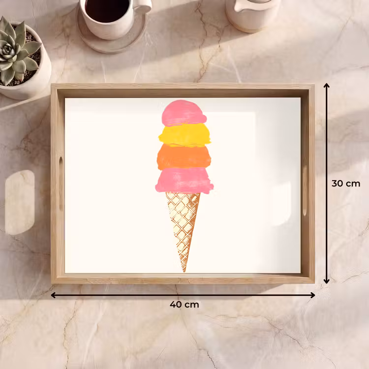 Dienblad - Schepijs - Hoorntje - Illustratie - Minimalistisch — 9