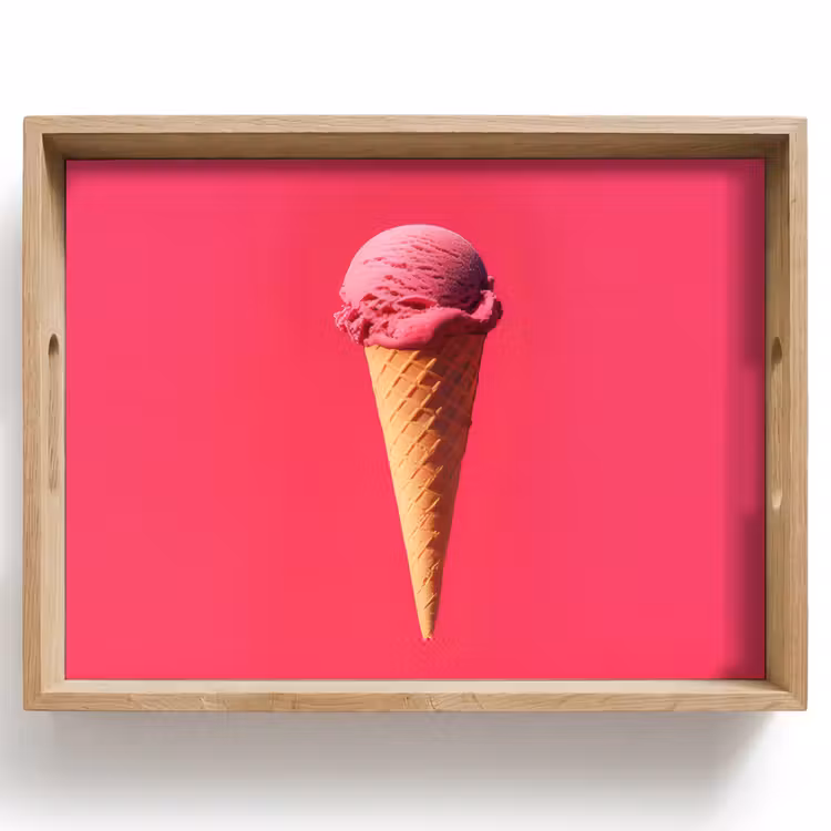 Dienblad - Schepijs - Roze - Hoorntje — 1