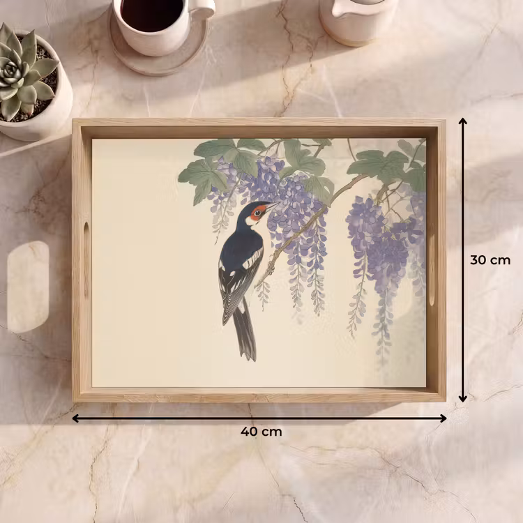 Dienblad - Specht - Bloemen - Paars — 9