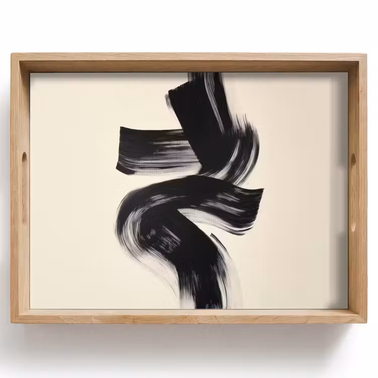 Dienblad - Strepen - Zwart - Abstract — 1