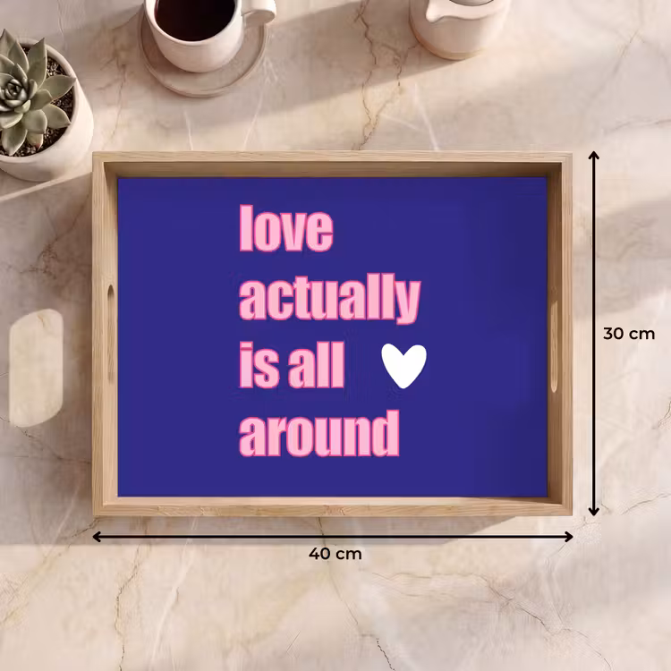 Dienblad - Tekst - Valentijn - Love - Blauw — 9