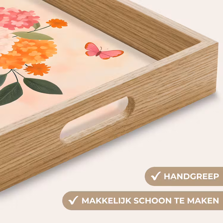 Dienblad - Vaas - Bloemen - Vlinder - Rood — 5
