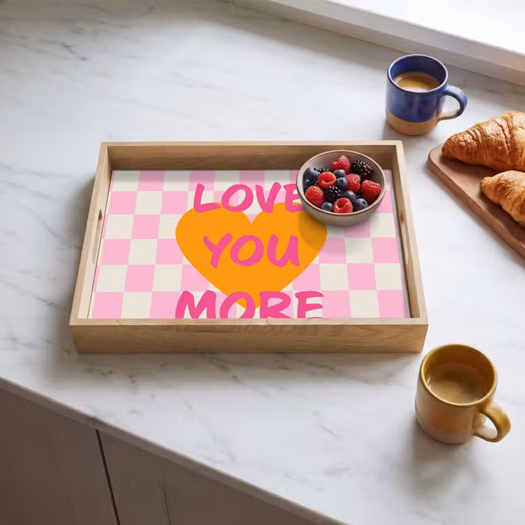 Dienblad - Valentijn - Love - Roze - Oranje — 4