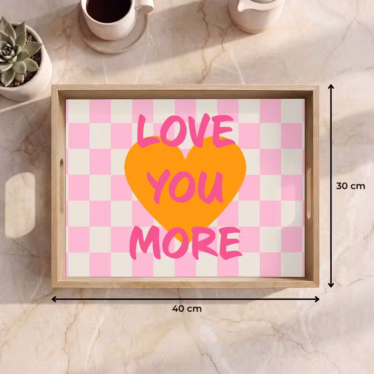 Dienblad - Valentijn - Love - Roze - Oranje — 9