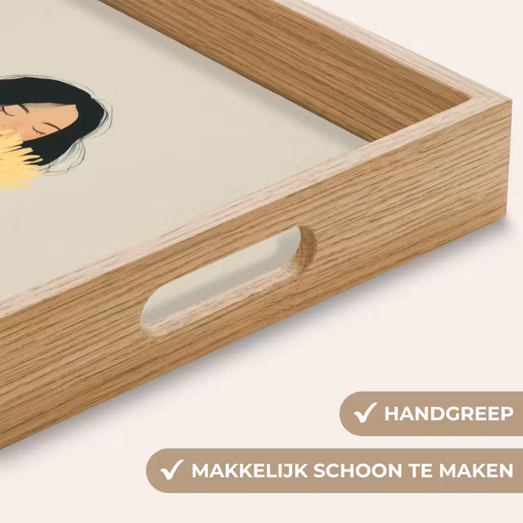 Dienblad - Vrouw - Bloem - Geel - Minimalistisch — 5