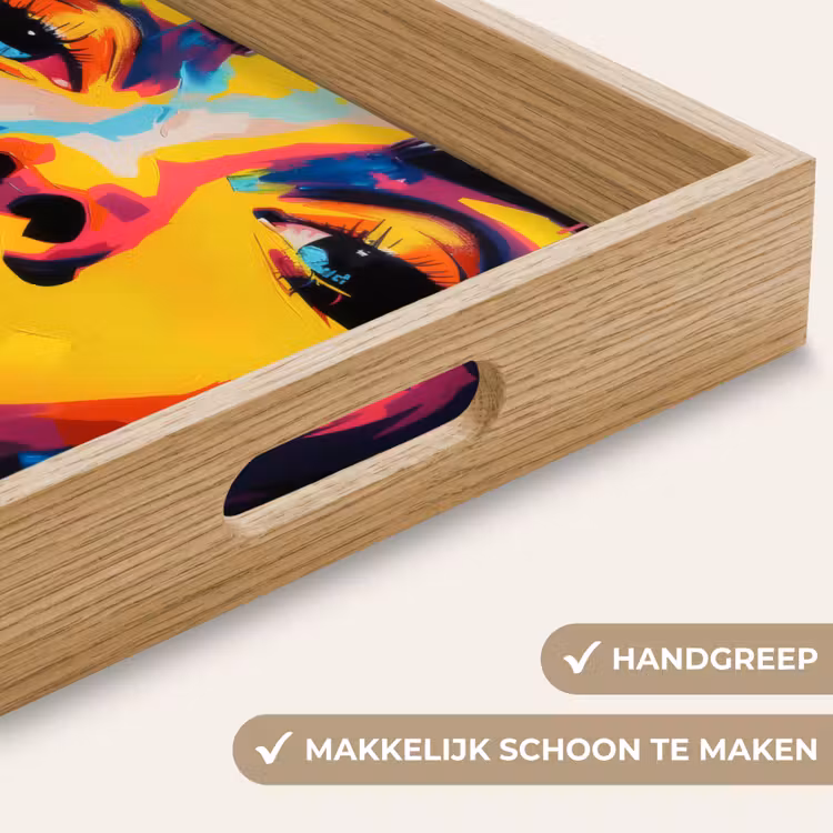 Dienblad - Vrouw - Gezicht - Kleurrijk — 5