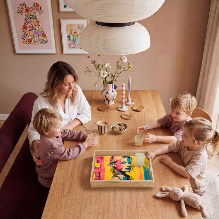 Dienblad - Vrouw - Verfstrepen - Gekleurd — 7