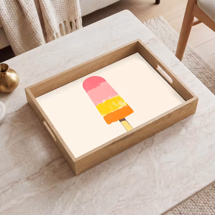 Dienblad - Waterijsje - Retro - Stokje - Roze — 2