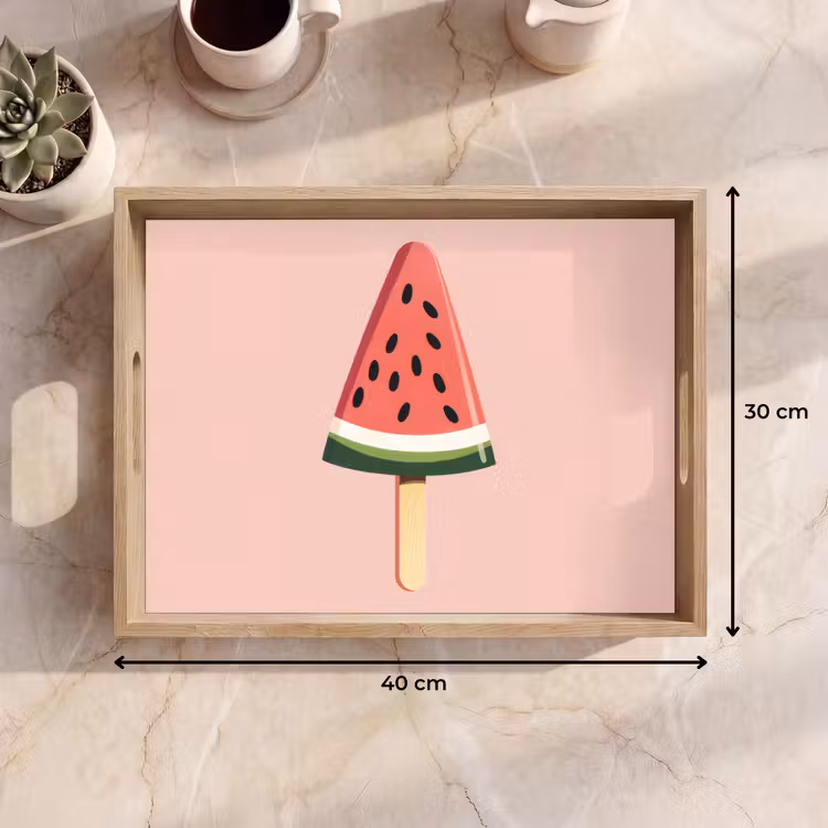 Dienblad - Watermeloen - Ijsje - Pitjes - Rood — 9