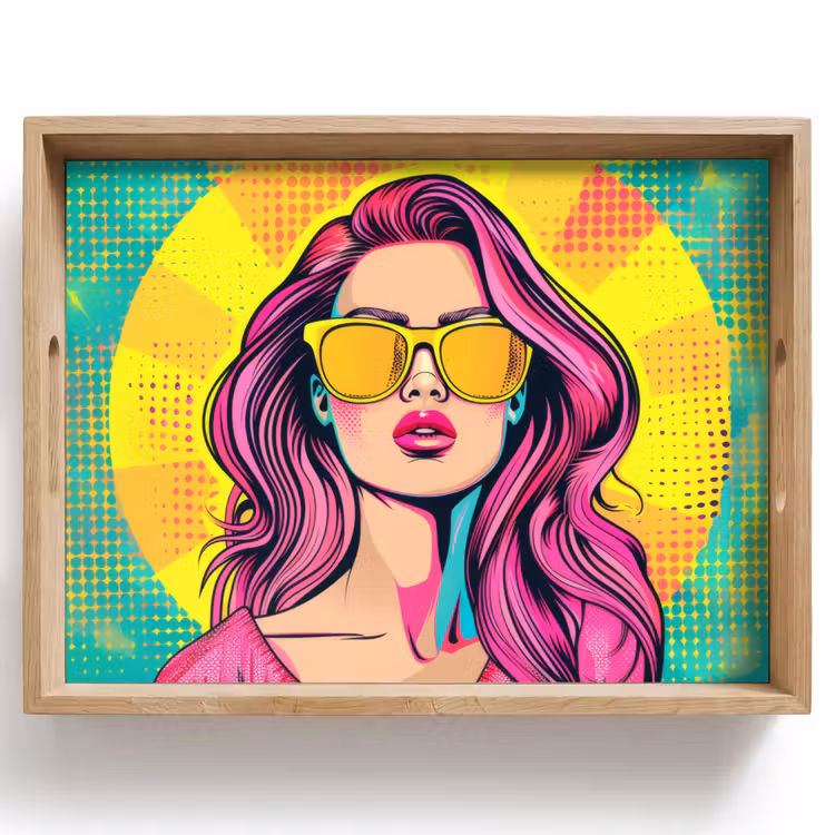 Dienblad - Zonnebril - Vrouw - Zonnig - Geel — 1