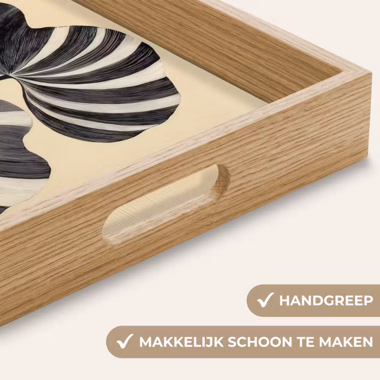 Dienblad - Zwart - Bladeren - Strepen - Minimalistisch — 5