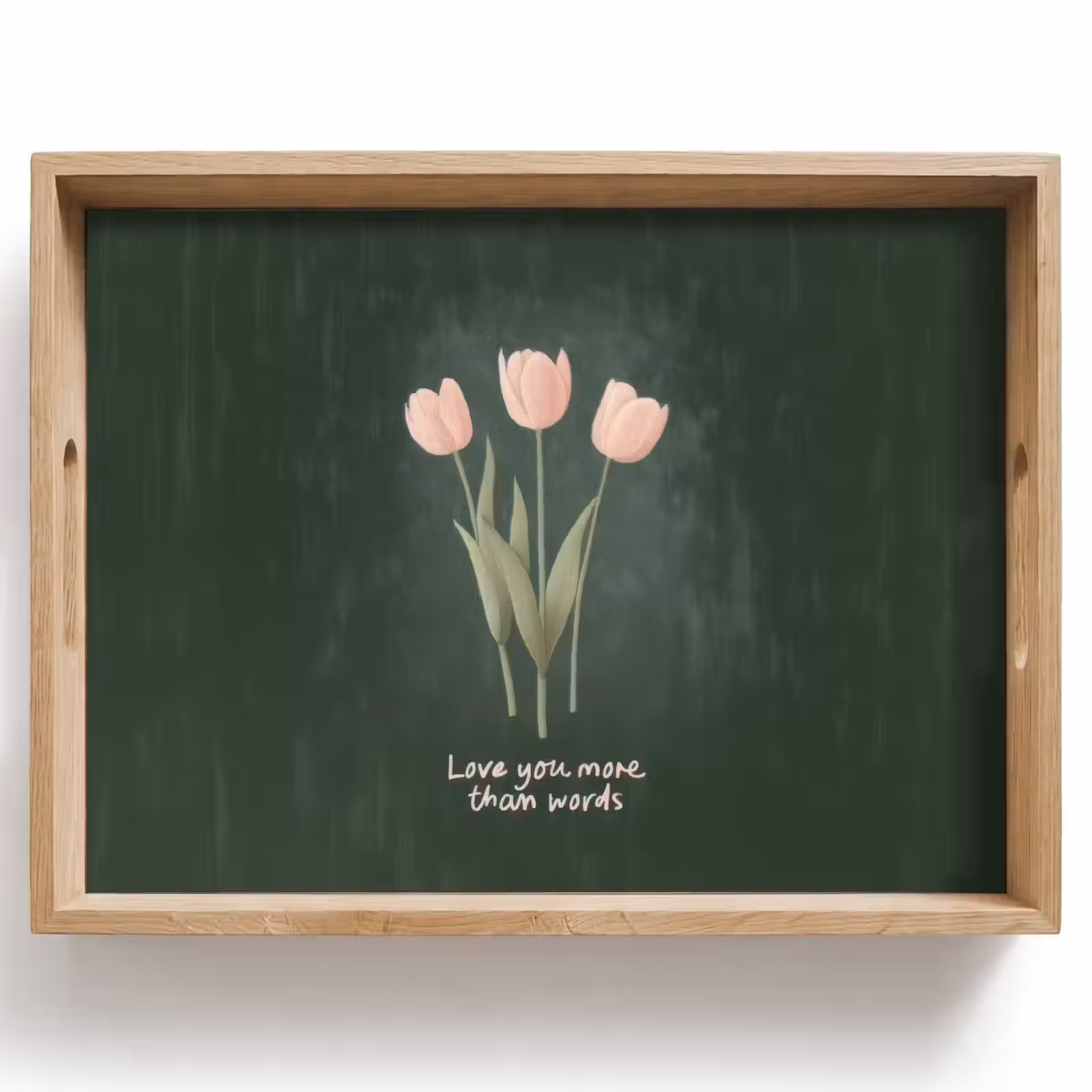 Dienblad - Tulpen - Roze - Tekst - Love — 1