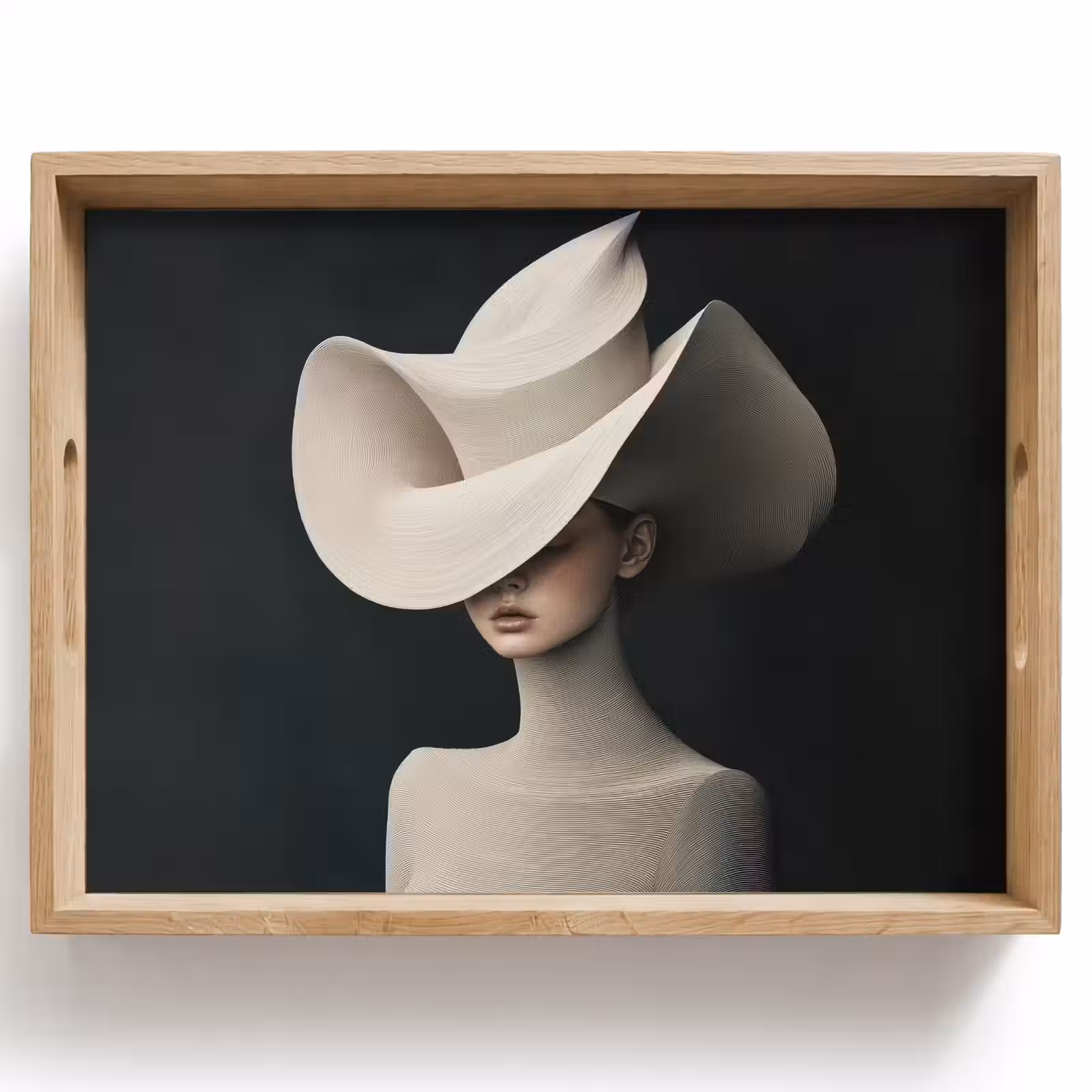 Dienblad - Vrouw - Golvende - Hoed — 1