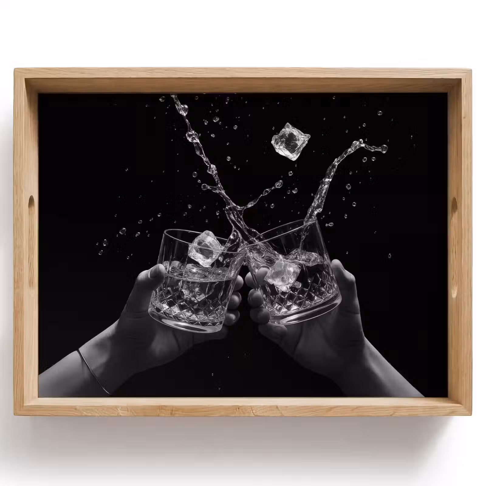 Dienblad - Whiskyglazen - Ijs - Spetters - Zwart — 1