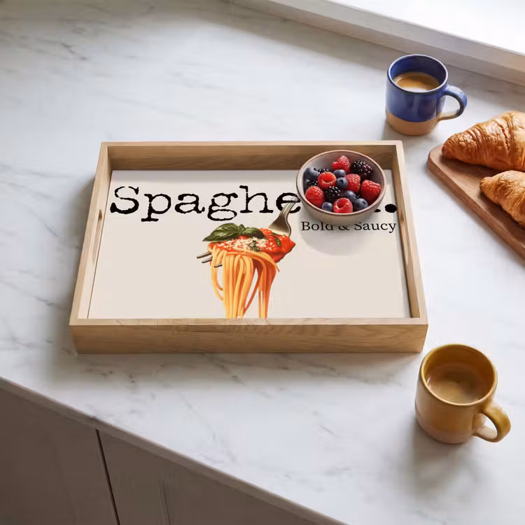 Dienblad - Spaghetti - tomatensaus - Parmezaanse kaas — 4