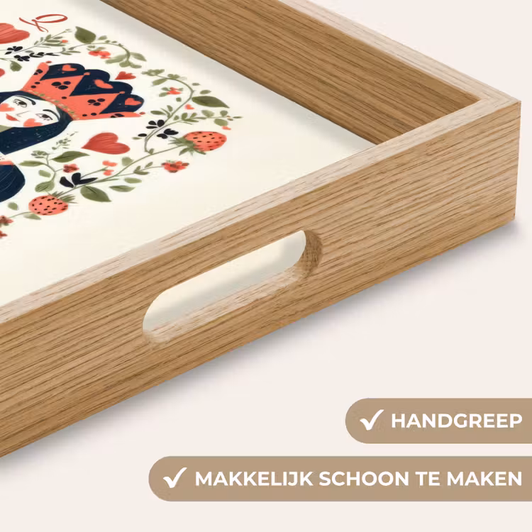 Dienblad - Speelkaart - Hartenkoningin - Bloemen - Hartjes — 5