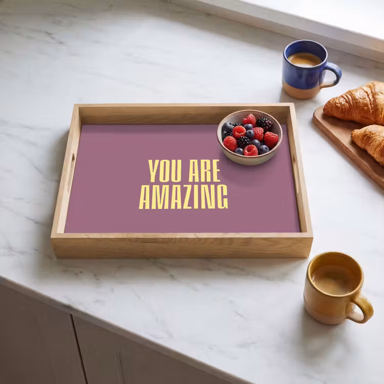 Dienblad - Tekst - Paars - Amazing — 4