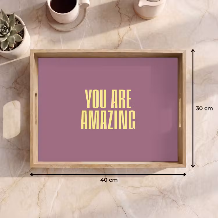 Dienblad - Tekst - Paars - Amazing — 9