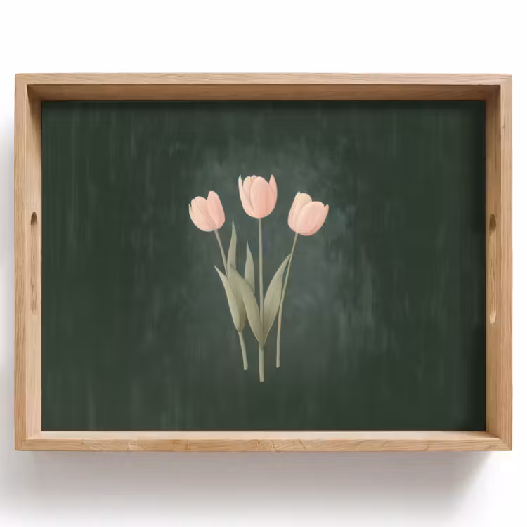 Dienblad - Tulpen - Liefde - Donkergroen — 1